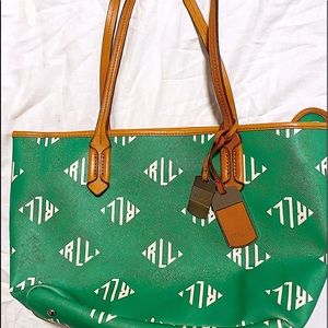 Ralph Lauren Tote Caldwell Logo Monogram Purse